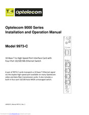 Optelecom 9000 Series 9973-C Installation And Operation Manual