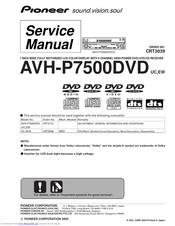 Pioneer AVH-P7500DVDEW Service Manual