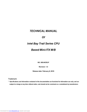Intel Bay Trail Series Technical Manual