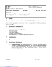ASML PAS 5500 User Manual
