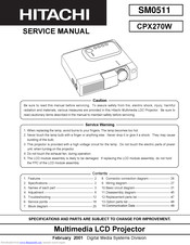 Hitachi CP-X270W Service Manual