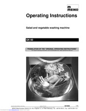 Meiko GK 60 Operating Instructions Manual