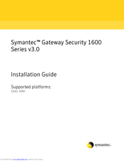 Symantec SGM 1600 Installation Manual