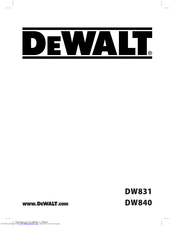 DeWalt DW831 Original Instructions Manual