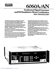 Manual Operating & Service FLUKE 6060A Synthesized Signal Generator Instruction 