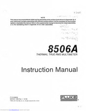 Fluke 8506A Instruction Manual