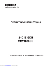 Toshiba 24W1633DB Operating Instructions Manual