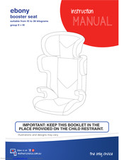ebony booster seat Instruction Manual