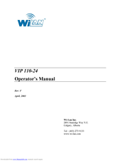 Wilan VIP 110-24 Operator's Manual
