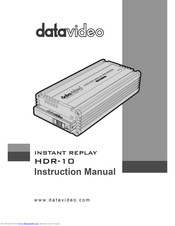 Datavideo HDR-10 Instruction Manual