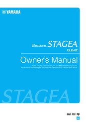 Yamaha Electone STAGEA ELB-02 Owner's Manual