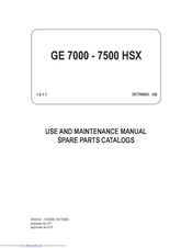 Mosa GE 7000 HSX Use And Maintenance Manual