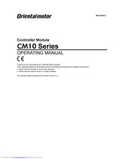 Orientalmotor CM10 Series Operating Manual