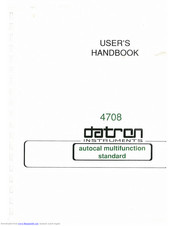 Datron 4708 User Handbook Manual