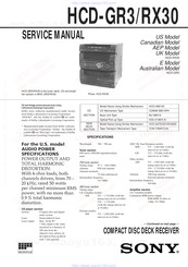 Sony HCD-GR3/RX30 Service Manual