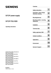 Siemens SITOP PSU100S Operating Instructions Manual