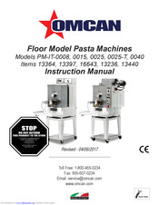 Omcan PM-IT-0015 Instruction Manual