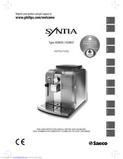 Philips Saeco Syntia HD8837 Instructions Manual