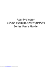 Acer K650i SERIES User Manual