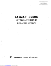 YASKAWA YASNAC 3000G Operator's Manual