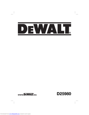DeWalt D25980 Original Instructions Manual