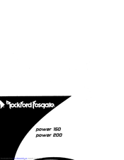 Rockford Fosgate POWER 150 Manual