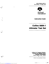 Rockwell international Collins 980N-1 Instruction Book