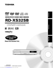 Toshiba RD-XS32SB Owner's Manual