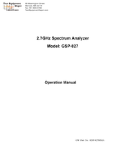 Good Will Instrument GSP-827 Operation Manual