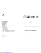 Metrohm E3511 Instruction Manual