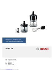 Bosch MSM6***GB Instruction Manual