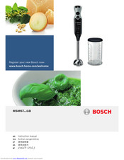 Bosch MSM67***GB Instruction Manual