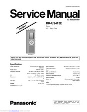 Panasonic RR-US475E Service Manual