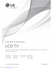 LG 26CS460 Owner's Manual