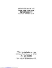 TDK-Lambda 202A Instruction Manual