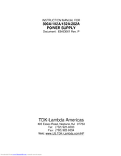 TDK-Lambda 102A Instruction Manual