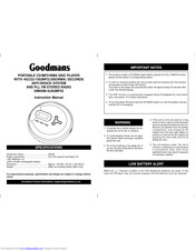 Goodmans DM0596-5MP32 Instruction Manual