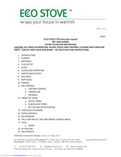 ECCO STOVE E730 Instruction Manual