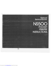 National Semiconductor NS500 Instructions Manual