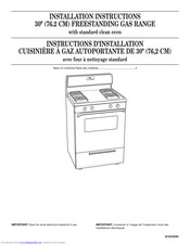 Whirlpool SF114PXSQ1 Installation Instructions Manual