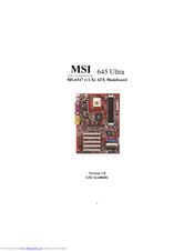 MSI 645 Ultra Manual