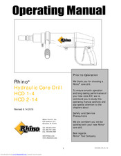 RHINO HCD 1-4 Operating Manual