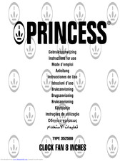 Princess 352500 Instructions For Use Manual