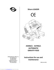 NOAW A370G/L Instructions For Use And Maintenance Manual