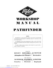 Riley PATHFINDER Workshop Manual
