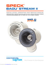 Speck Badu Stream II Installation, Operating And Service Manual