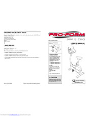 Pro-Form 980 S EKG PFEVEX19010 User Manual
