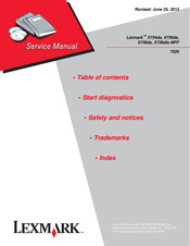 Lexmark X736de - Multifunction : 35 Ppm Service Manual