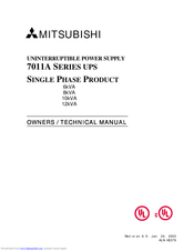 Mitsubishi 7011A SERIES Owner Technical Manual