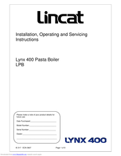 Lincat LPB Installation, Operating And Servicing Instructions